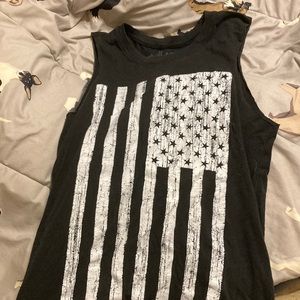 Black Matter (Hot Topic) Black and White Flag Sleeveless Top Size Small